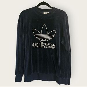 Adidas originals trefoil velour crewneck sweatshirt